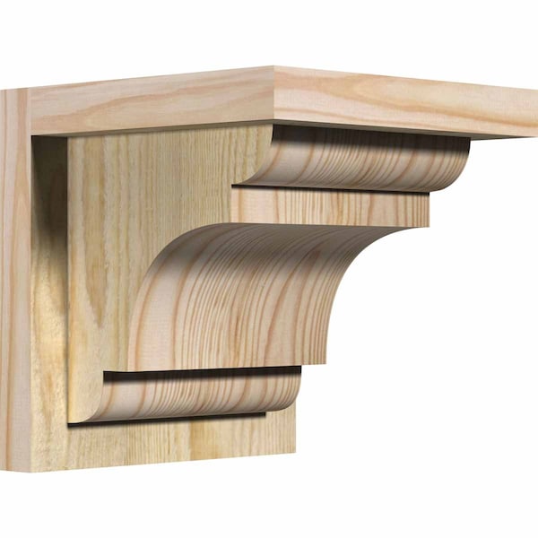 Ekena Millwork New Brighton Rough Sawn Corbel w/Backplate, Douglas Fir, 8"W x 8"D x 8"H COR08X08X08NEB01RDF - main